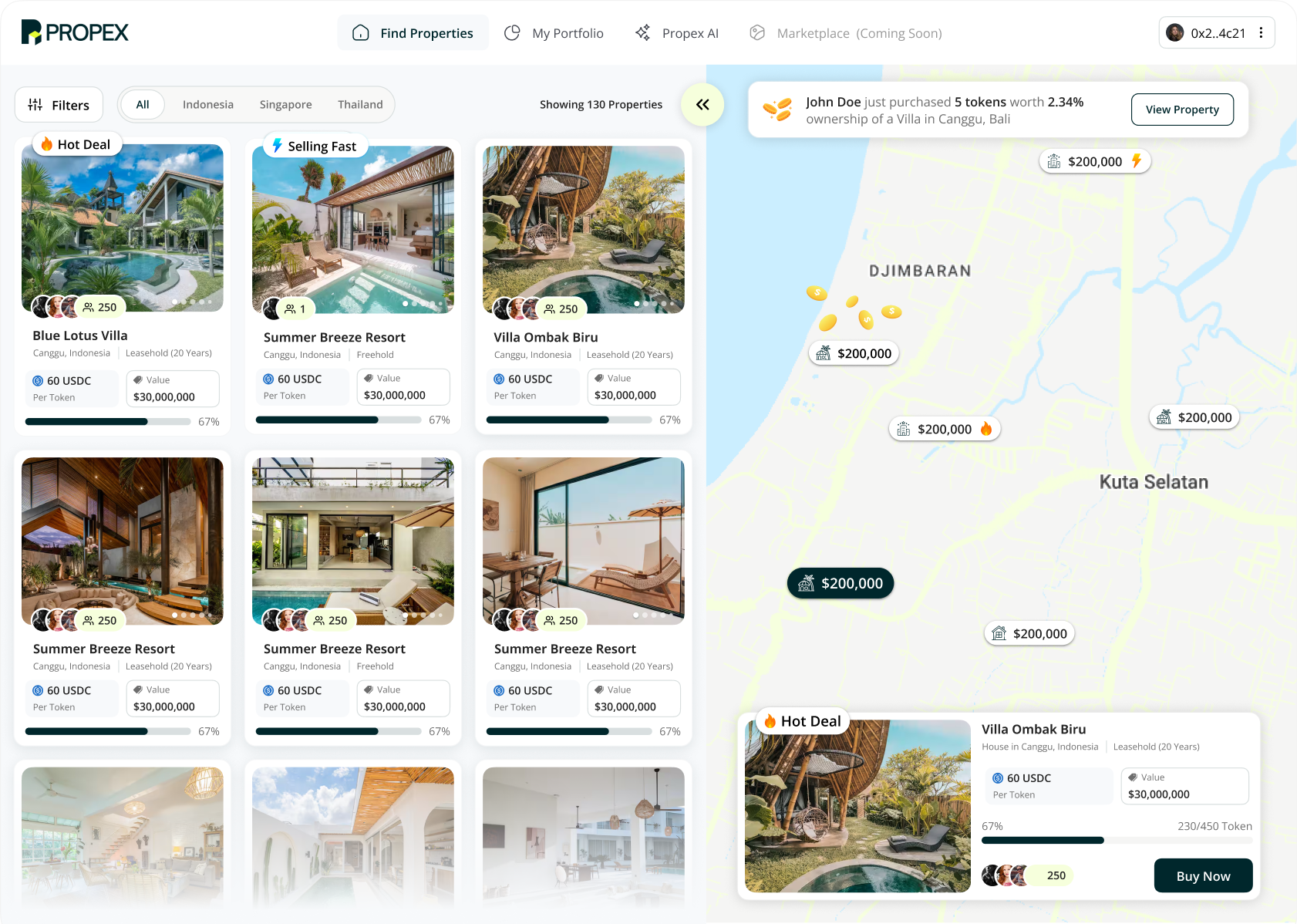 Propex Website Interface